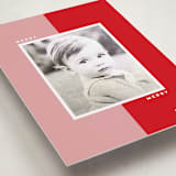 "Retro Block" - Holiday Photo Mount Cards in Cherry by Erin Hodges - Premium Photo Paper Mounted on Card
