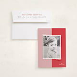 "Retro Block" - Holiday Photo Mount Cards in Cherry by Erin Hodges - Card with Envelope
