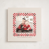 "Checkerboard" - Holiday Photo Mount Cards in Pomegranate by Alethea and Ruth - Front