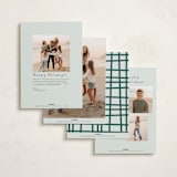 "Joyful Merry Bright" - Holiday Photo Mount Cards in Mint by AK Graphics - Back of Card Options
