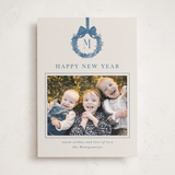 "Winter Monogram" - Holiday Photo Mount Cards in Blue Joy by Petra Kern - Front