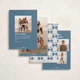 "Winter Monogram" - Holiday Photo Mount Cards in Blue Joy by Petra Kern - Back of Card Options