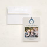 "Winter Monogram" - Holiday Photo Mount Cards in Blue Joy by Petra Kern - Card with Envelope