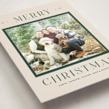 "Merry Christmas Type" - Holiday Photo Mount Cards in Pine by Pixel and Hank - Premium Photo Paper Mounted on Card