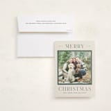"Merry Christmas Type" - Holiday Photo Mount Cards in Pine by Pixel and Hank - Card with Envelope