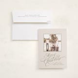 "Glide" - Holiday Photo Mount Cards in Pine Needle by Everett Paper Goods - Card with Envelope