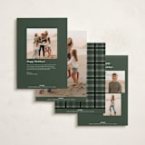 "Traditional Plaid" - Holiday Photo Mount Cards in Forest by Baumbirdy - Back of Card Options