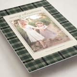 "Traditional Plaid" - Holiday Photo Mount Cards in Forest by Baumbirdy - Premium Photo Paper Mounted on Card