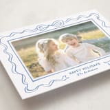 "Bowed & Bright" - Holiday Photo Mount Cards in Bluebell by Cass Loh - Premium Photo Paper Mounted on Card