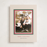 "Christmas classic border" - Holiday Photo Mount Cards in Cream by Sara Hicks Malone - Front