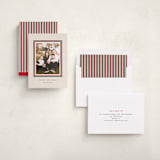 "Christmas classic border" - Holiday Photo Mount Cards in Cream by Sara Hicks Malone - Assembled