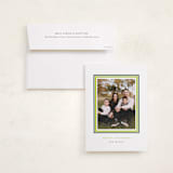 "Christmas classic border" - Holiday Photo Mount Cards in Sour Apple by Sara Hicks Malone - Card with Envelope
