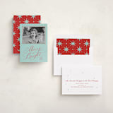 "Bright Laughter" - Holiday Photo Mount Cards in Turqouise by Erin Hodges - Assembled