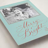 "Bright Laughter" - Holiday Photo Mount Cards in Turqouise by Erin Hodges - Premium Photo Paper Mounted on Card