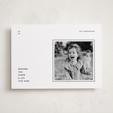 "Minimal Wishes" - Holiday Photo Mount Cards in Coal by Ashlee Townsend - Front