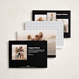 "Minimal Wishes" - Holiday Photo Mount Cards in Coal by Ashlee Townsend - Back of Card Options