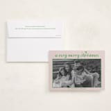 "Casual Fancy Christmas" - Holiday Photo Mount Cards in Mint by Anna Kasper - Card with Envelope