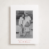 "Garland Frame" - Holiday Photo Mount Cards in Holly Berry by Leah Bisch - Front