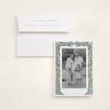 "Garland Frame" - Holiday Photo Mount Cards in Frost by Leah Bisch - Card with Envelope