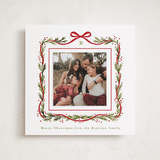 "Garland Border" - Holiday Photo Mount Cards in Mint by Alethea and Ruth - Front