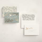 "Botanical Peace on Earth" - Holiday Cards in Blue Spruce by Erin German - Assembled