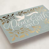 "Botanical Peace on Earth" - Holiday Cards in Blue Spruce by Erin German - Detail