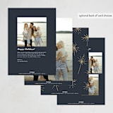 "Sparkling New Year" - Holiday Cards in Midnight by Paula Pecevich - Back of Card Options