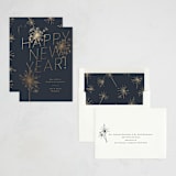 "Sparkling New Year" - Holiday Cards in Midnight by Paula Pecevich - Assembled