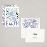 "Peace on Earth Birds" - Holiday Cards in Periwinkle by Alethea and Ruth - Assembled