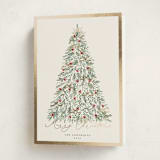 "Greenery Tree" - Holiday Cards in Candy Cane by Susan Moyal - Folded Card