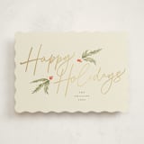"Holiday Script" - Holiday Cards in Eggnog by Robert and Stella - Front