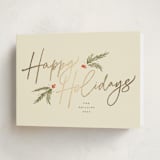 "Holiday Script" - Holiday Cards in Eggnog by Robert and Stella - Folded Card