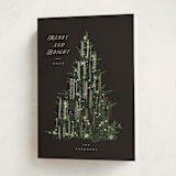"Tinsel Tree" - Holiday Cards in Charcoal by Leah Bisch - Folded Card
