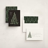 "Tinsel Tree" - Holiday Cards in Charcoal by Leah Bisch - Assembled