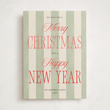"Striped Type" - Holiday Cards in Wreath by Robert and Stella - Front