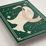 "Peace on Earth Dove" - Holiday Cards in Evergreen by Erin German - Detail