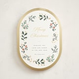 "folksy wreath" - Holiday Cards in Snow by Rebecca Durflinger - Front