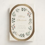 "folksy wreath" - Holiday Cards in Snow by Rebecca Durflinger - Folded Card