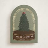"Merry & Bright" - Holiday Cards in Evergreen by Hudson meet Rose - Front