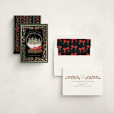 "Cabin Snow globe" - Holiday Cards in Coal by Jackie Crawford - Assembled