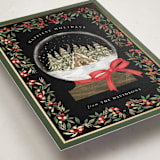 "Cabin Snow globe" - Holiday Cards in Coal by Jackie Crawford - Detail