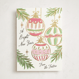 "Bright Ornaments" - Holiday Cards in Gumdrop by Erin German - Front