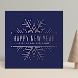 "Chic Snowflake" - Holiday Cards in Navy by Melissa Egan of Pistols - Front
