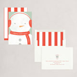 "Merry Snowman " - Holiday Cards in Candy Cane by Brianne Larsen - Assembled