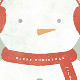 "Merry Snowman " - Holiday Cards in Candy Cane by Brianne Larsen - Close-Up