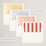 "Merry Snowman " - Holiday Cards in Candy Cane by Brianne Larsen - Envelope Liners