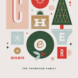 "Mod Cheer" - Holiday Cards in Blush by Kristen Smith - Close-Up