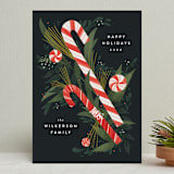 "Peppermint Bouquet" - Holiday Cards in Night by Heather Francisco - Front