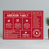 "Icons Year in Review" - Holiday Cards in Burgundy by Becca Thongkham - Front