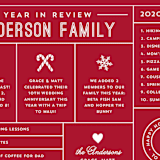 "Icons Year in Review" - Holiday Cards in Burgundy by Becca Thongkham - Close-Up